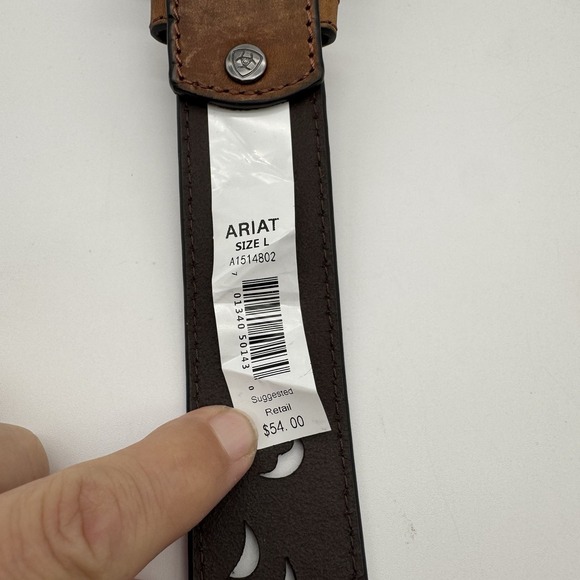 Ariat Western Womens Belt Leather Scroll Paisley Cut Out Brown A1514802 - Picture 4 of 6
